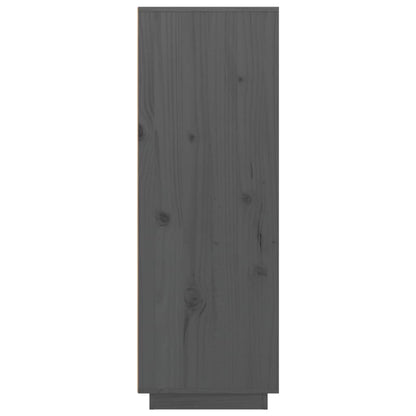 Credenza Grigia 60x40x116,5 cm in Legno Massello di Pino - homemem39