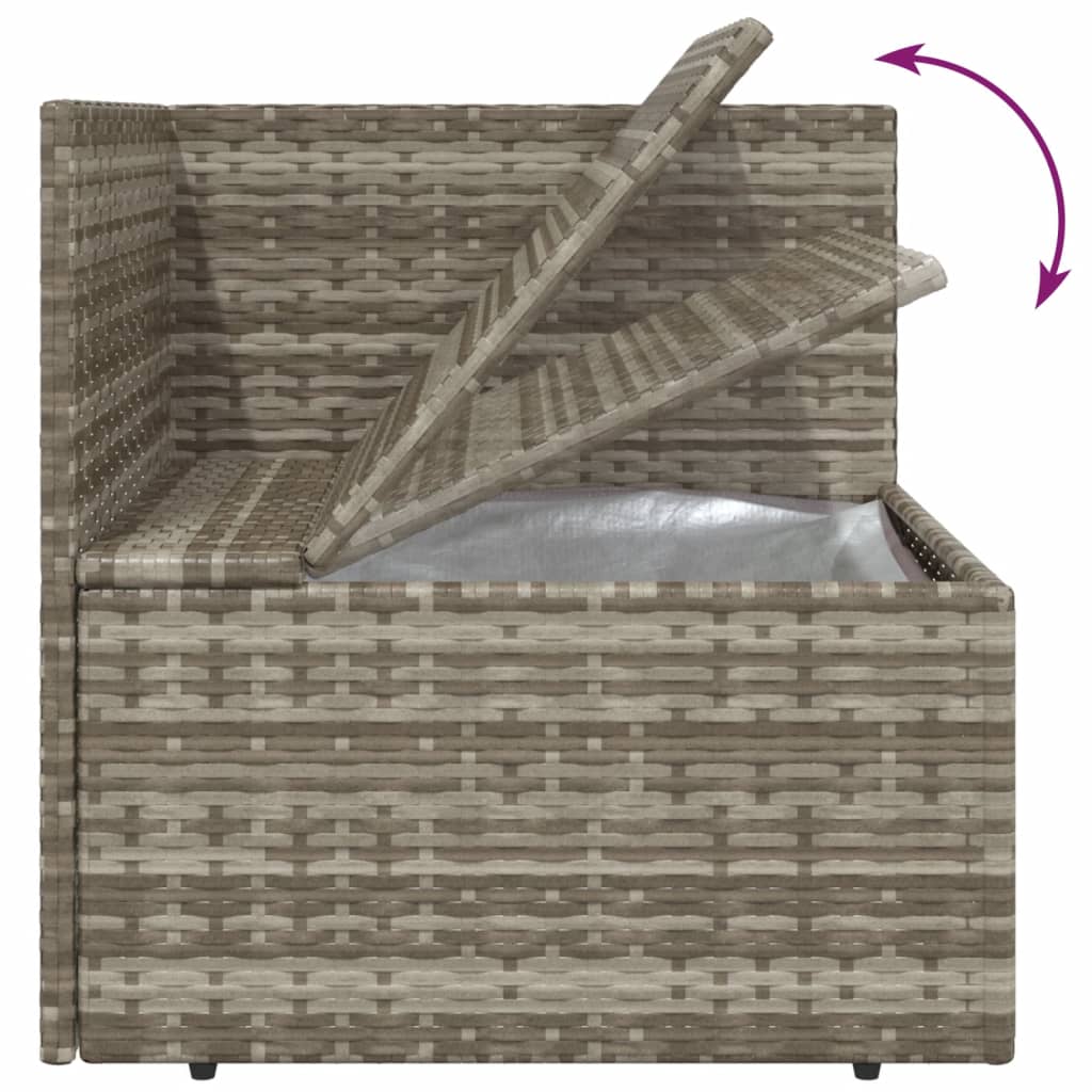 Set Divani da Giardino 3 pz con Cuscini in Polyrattan Grigio - homemem39