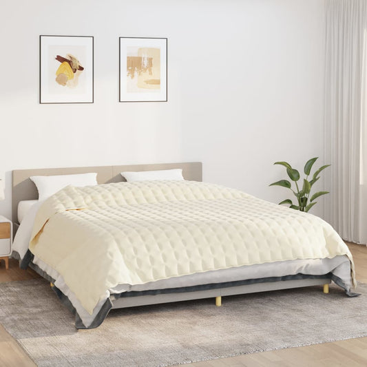 Coperta Ponderata Crema Chiaro 220x260 cm 11 kg Tessuto - homemem39