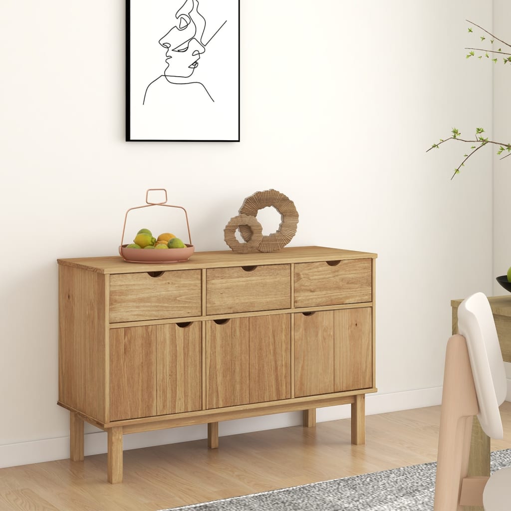 Credenza OTTA 114x43x73,5 cm in Legno Massello di Pino - homemem39