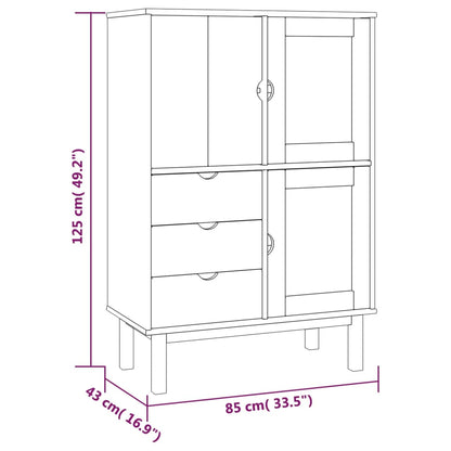 Credenza OTTA Marrone e Grigio 85x43x125 cm in Legno di Pino - homemem39