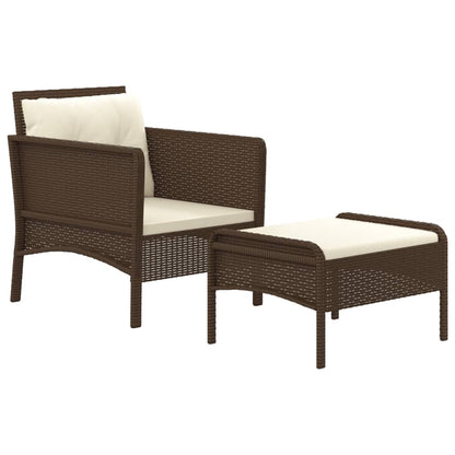 Set Divani da Giardino 2 pz con Cuscini in Polyrattan Marrone - homemem39