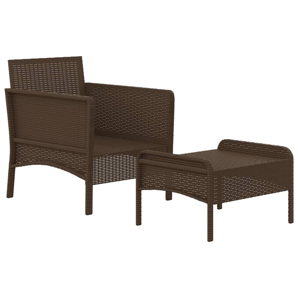 Set Divani da Giardino 2 pz con Cuscini in Polyrattan Marrone - homemem39