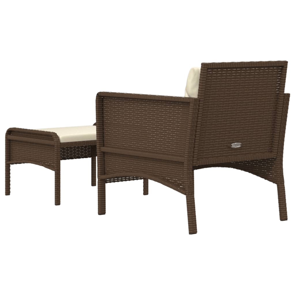 Set Divani da Giardino 2 pz con Cuscini in Polyrattan Marrone - homemem39