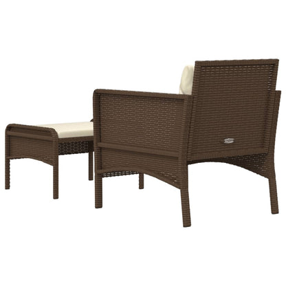 Set Divani da Giardino 2 pz con Cuscini in Polyrattan Marrone - homemem39