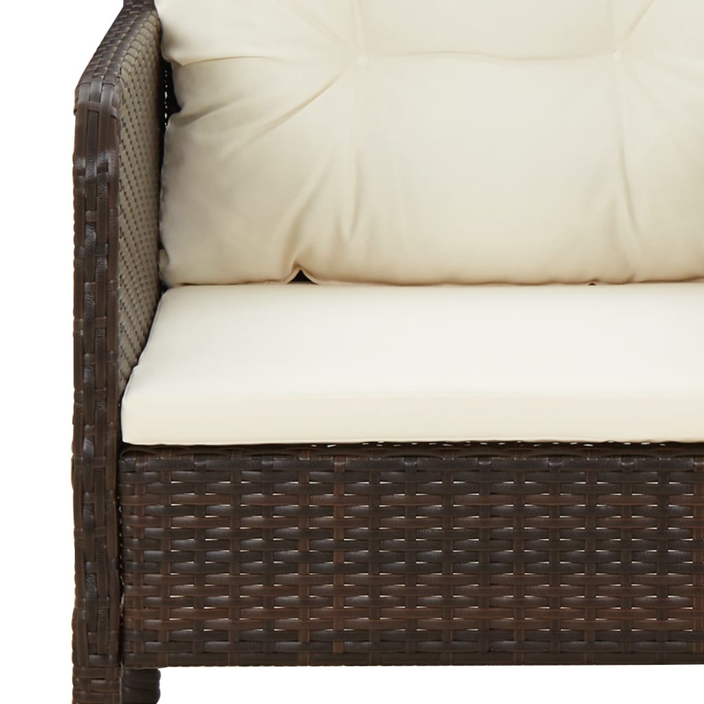 Set Divani da Giardino 2 pz con Cuscini in Polyrattan Marrone - homemem39