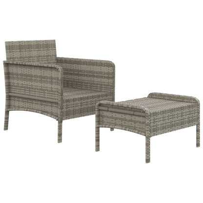 Set di Divani da Giardino 2 pz con Cuscini in Polyrattan Grigio - homemem39