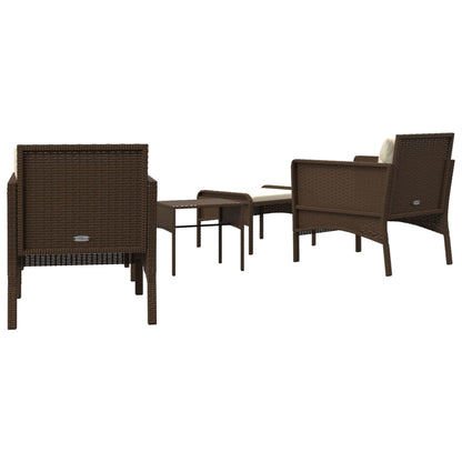 Set Divani da Giardino 5 pz con Cuscini Marrone in Polyrattan - homemem39