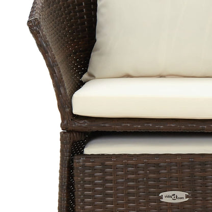 Set Divani da Giardino 2 pz con Cuscini in Polyrattan Marrone - homemem39