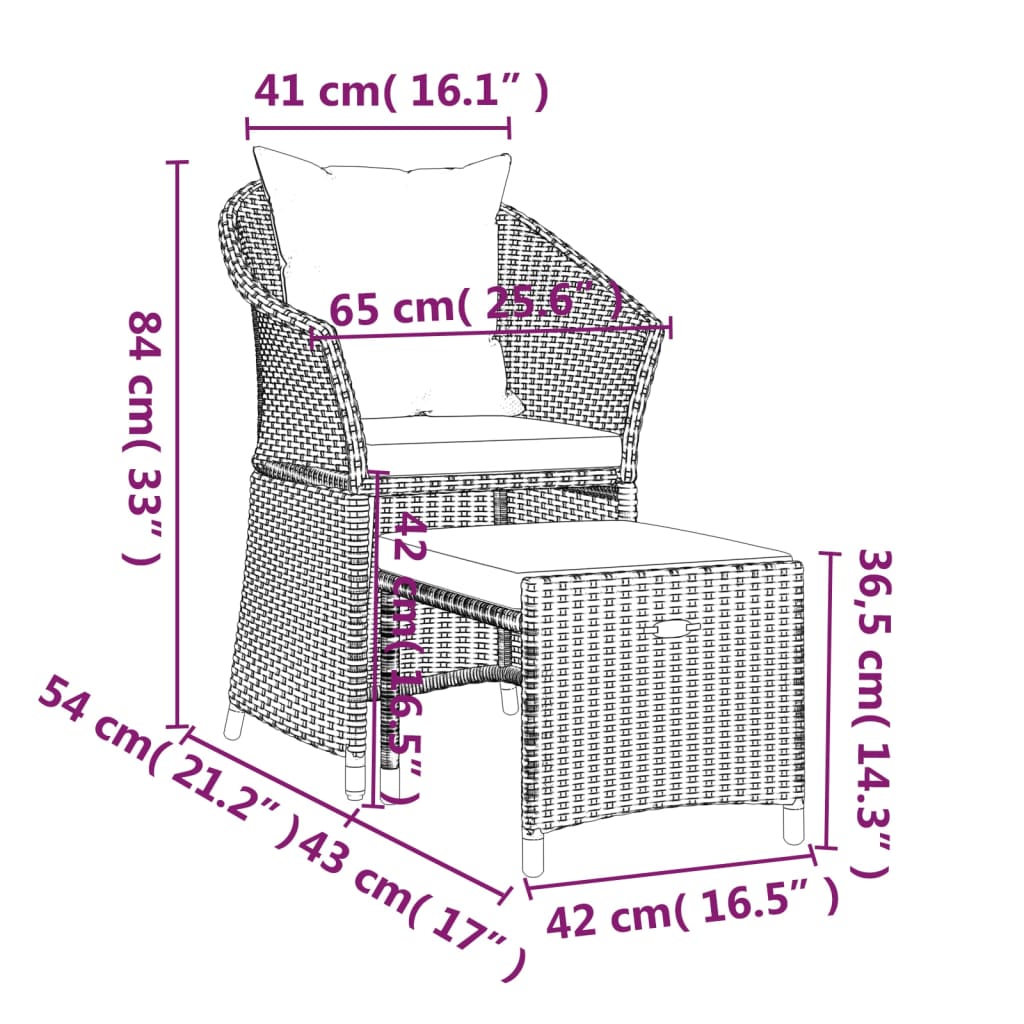 Set Divani da Giardino 2 pz con Cuscini in Polyrattan Marrone - homemem39