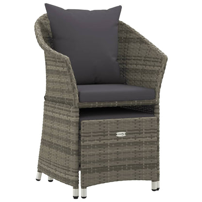 Set di Divani da Giardino 2 pz con Cuscini in Polyrattan Grigio - homemem39