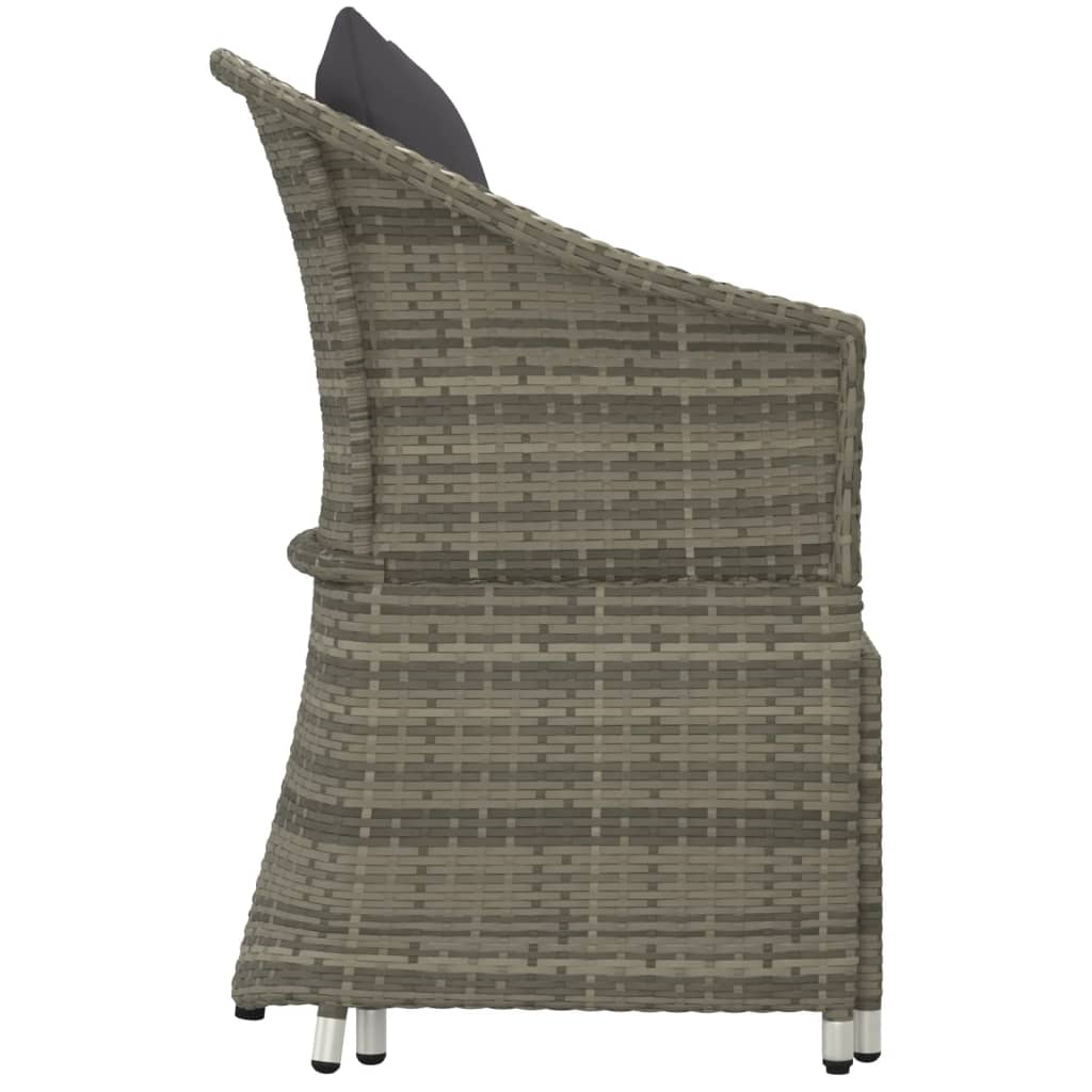 Set di Divani da Giardino 2 pz con Cuscini in Polyrattan Grigio - homemem39