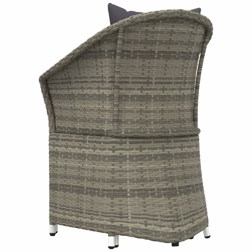 Set di Divani da Giardino 2 pz con Cuscini in Polyrattan Grigio - homemem39