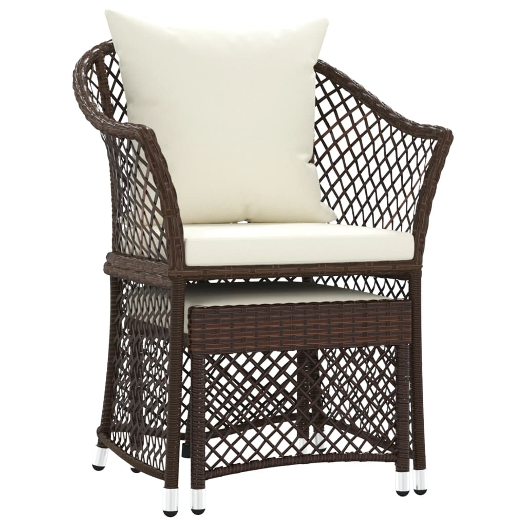 Set Divani da Giardino 2 pz con Cuscini in Polyrattan Marrone - homemem39