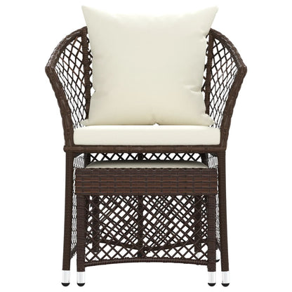 Set Divani da Giardino 2 pz con Cuscini in Polyrattan Marrone - homemem39