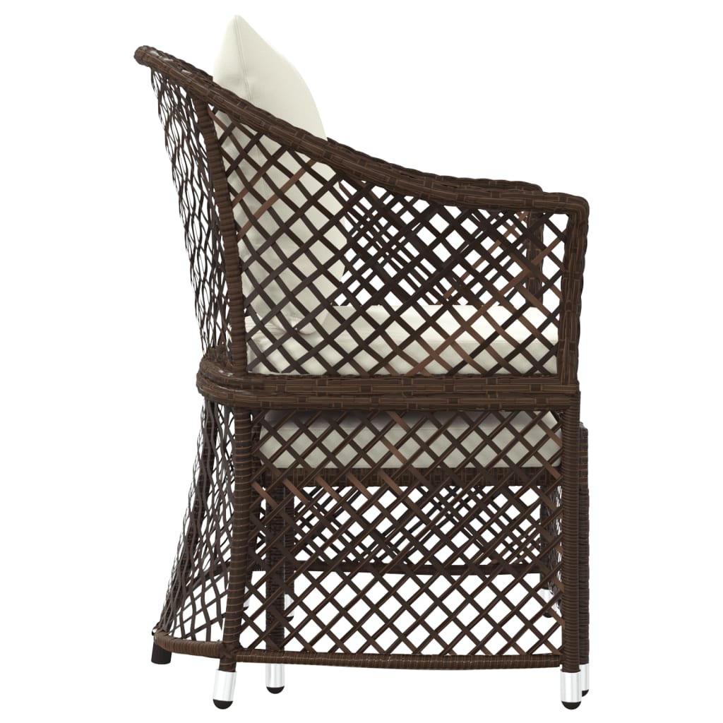 Set Divani da Giardino 2 pz con Cuscini in Polyrattan Marrone - homemem39