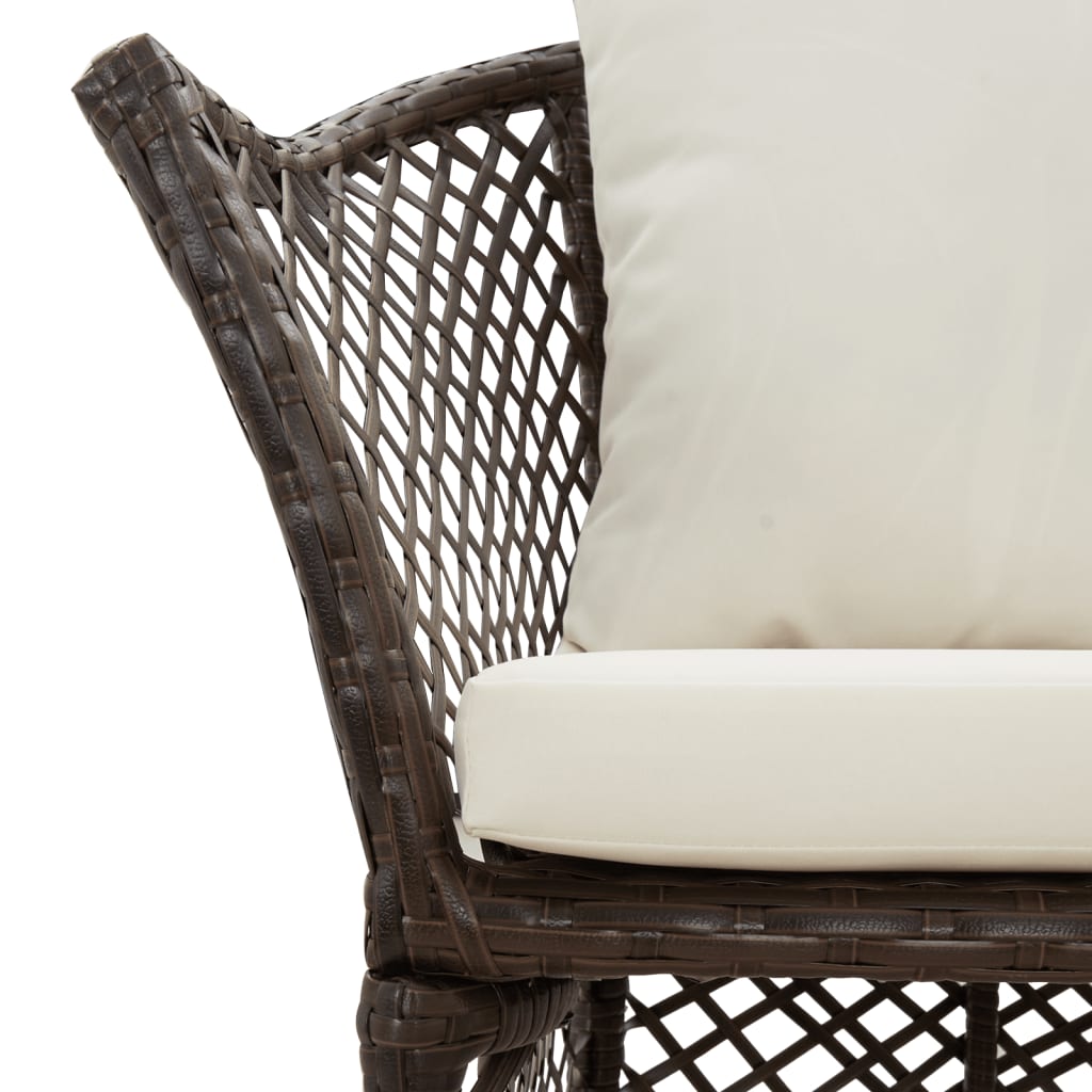 Set Divani da Giardino 2 pz con Cuscini in Polyrattan Marrone - homemem39