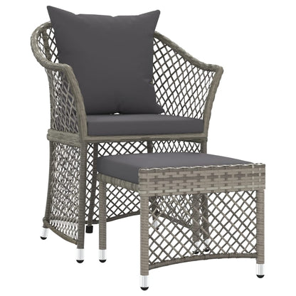 Set di Divani da Giardino 2 pz con Cuscini in Polyrattan Grigio - homemem39