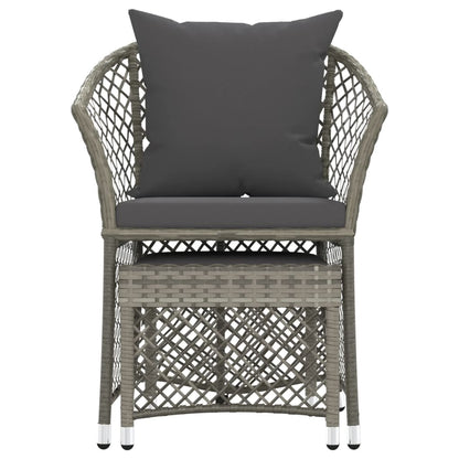 Set di Divani da Giardino 2 pz con Cuscini in Polyrattan Grigio - homemem39