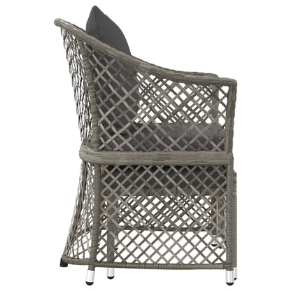 Set di Divani da Giardino 2 pz con Cuscini in Polyrattan Grigio - homemem39