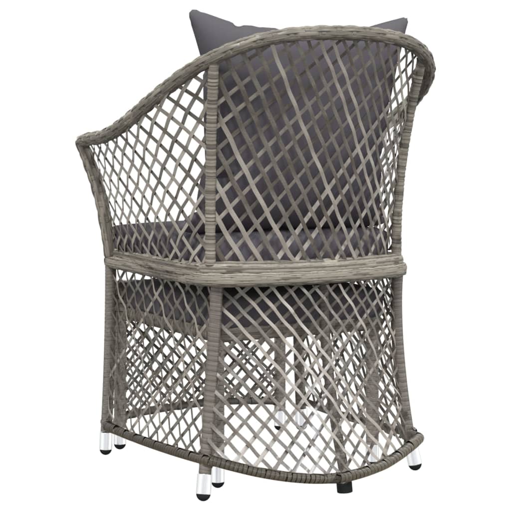 Set di Divani da Giardino 2 pz con Cuscini in Polyrattan Grigio - homemem39