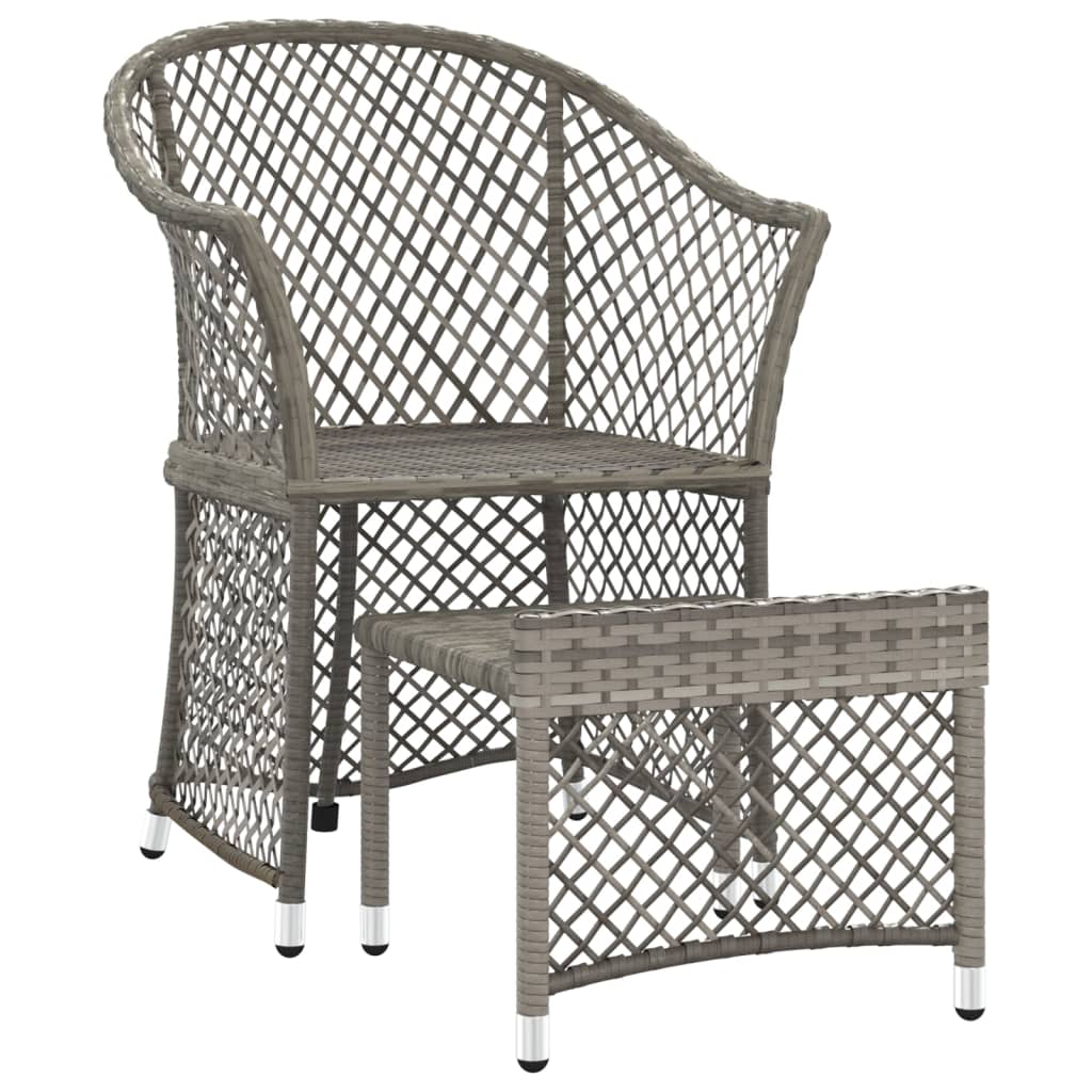 Set di Divani da Giardino 2 pz con Cuscini in Polyrattan Grigio - homemem39