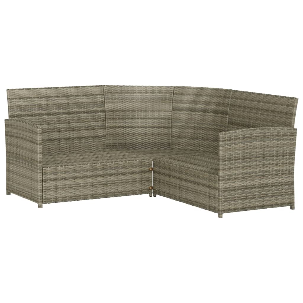 Set Divano a L con Cuscini 2 pz Grigio in Polyrattan - homemem39