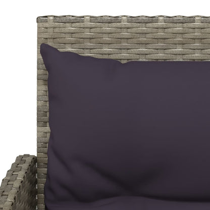 Set Divano a L con Cuscini 2 pz Grigio in Polyrattan - homemem39