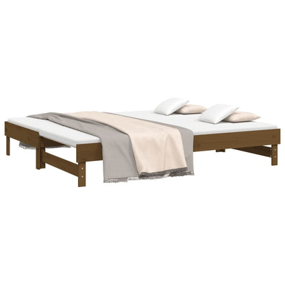 Dormeuse Estraibile Miele 2x(100x200) cm Legno Massello di Pino - homemem39