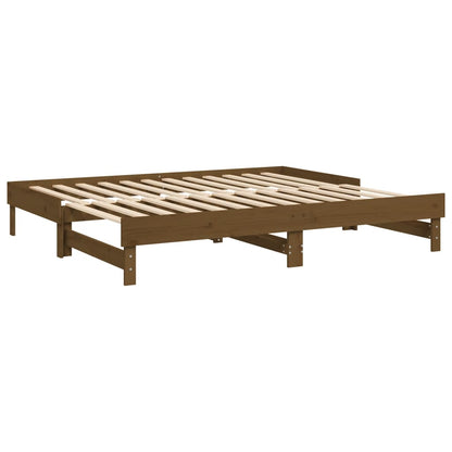 Dormeuse Estraibile Miele 2x(100x200) cm Legno Massello di Pino - homemem39