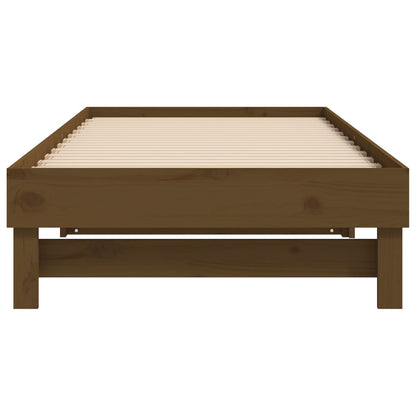 Dormeuse Estraibile Miele 2x(100x200) cm Legno Massello di Pino - homemem39