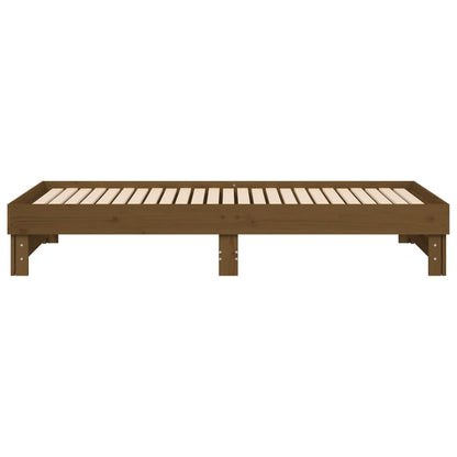 Dormeuse Estraibile Miele 2x(100x200) cm Legno Massello di Pino - homemem39