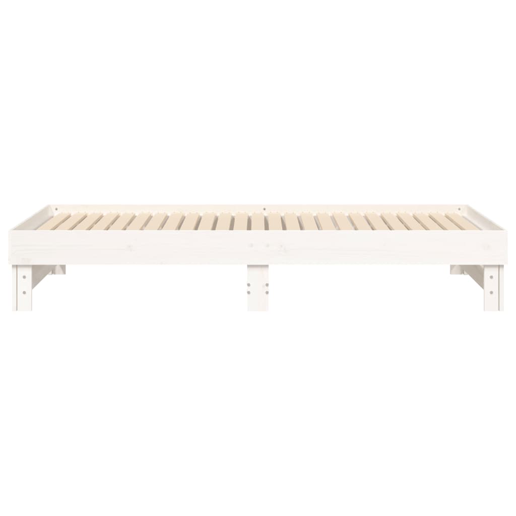 Dormeuse Estraibile Bianca 2x(90x200) cm Legno Massello di Pino - homemem39