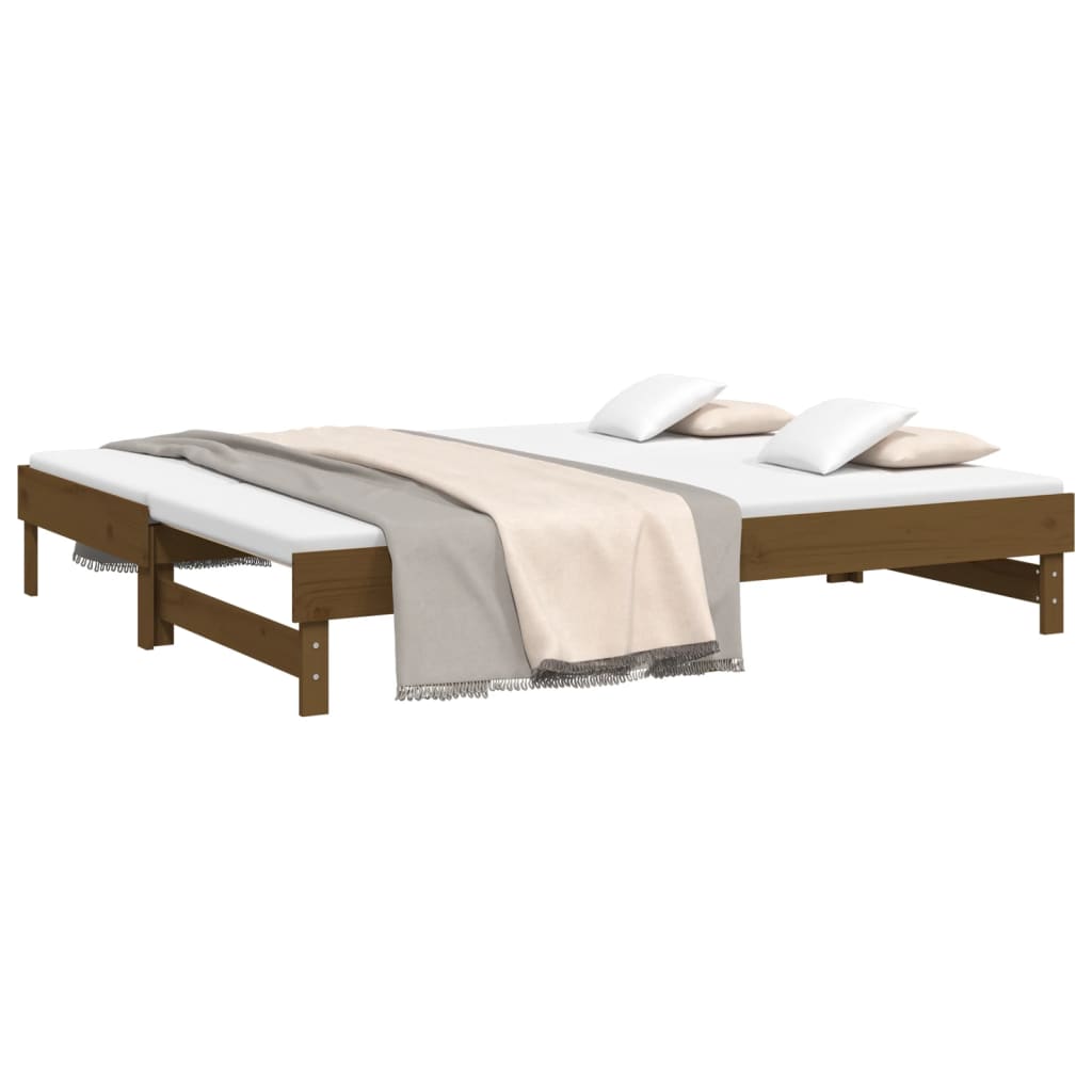 Dormeuse Estraibile Miele 2x(90x200) cm Legno Massello di Pino - homemem39