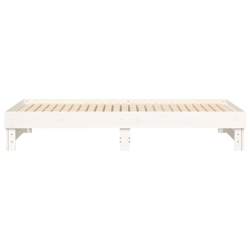 Dormeuse Estraibile Bianca 2x(80x200) cm Legno Massello di Pino - homemem39