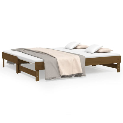 Dormeuse Estraibile Miele 2x(90x190) cm Legno Massello di Pino - homemem39