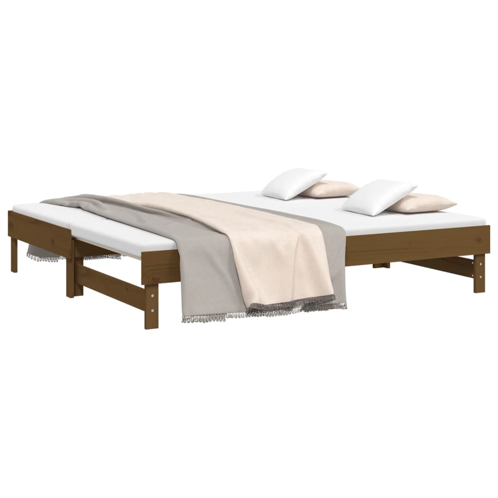 Dormeuse Estraibile Miele 2x(90x190) cm Legno Massello di Pino - homemem39