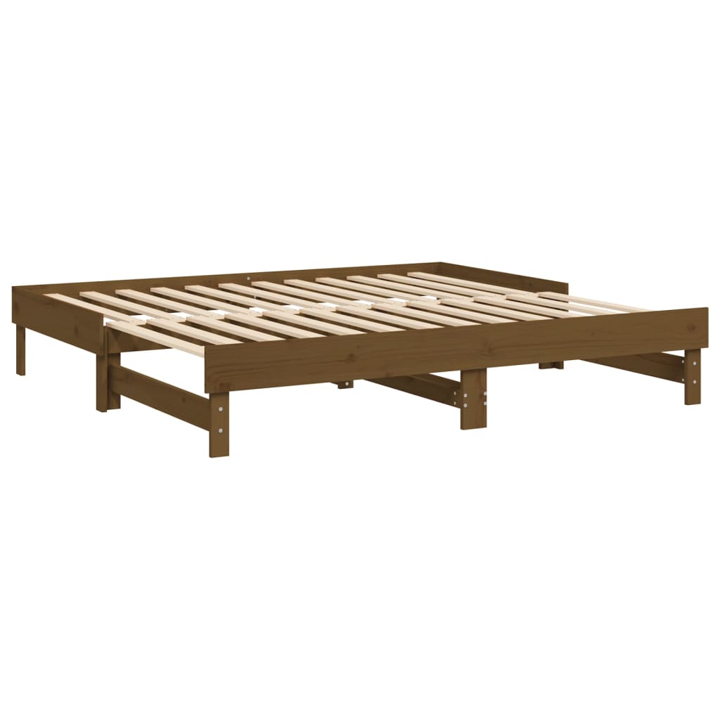 Dormeuse Estraibile Miele 2x(90x190) cm Legno Massello di Pino - homemem39