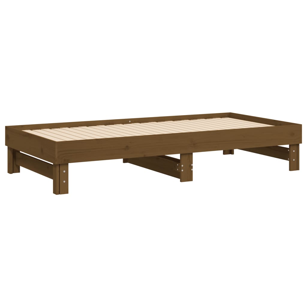 Dormeuse Estraibile Miele 2x(90x190) cm Legno Massello di Pino - homemem39