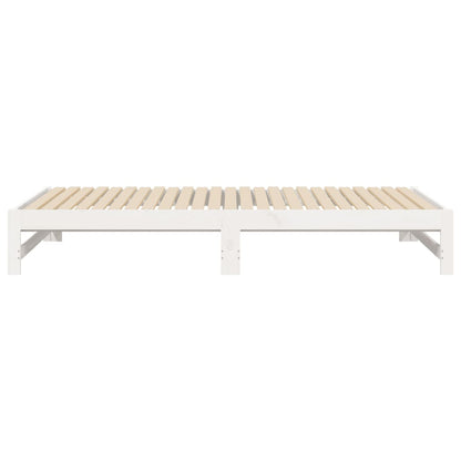 Dormeuse Estraibile Bianca 2x(90x200) cm Legno Massello di Pino - homemem39