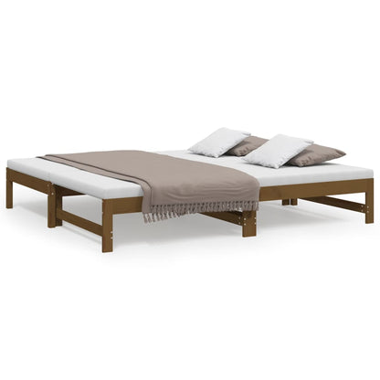 Dormeuse Estraibile Miele 2x(90x190) cm Legno Massello di Pino - homemem39