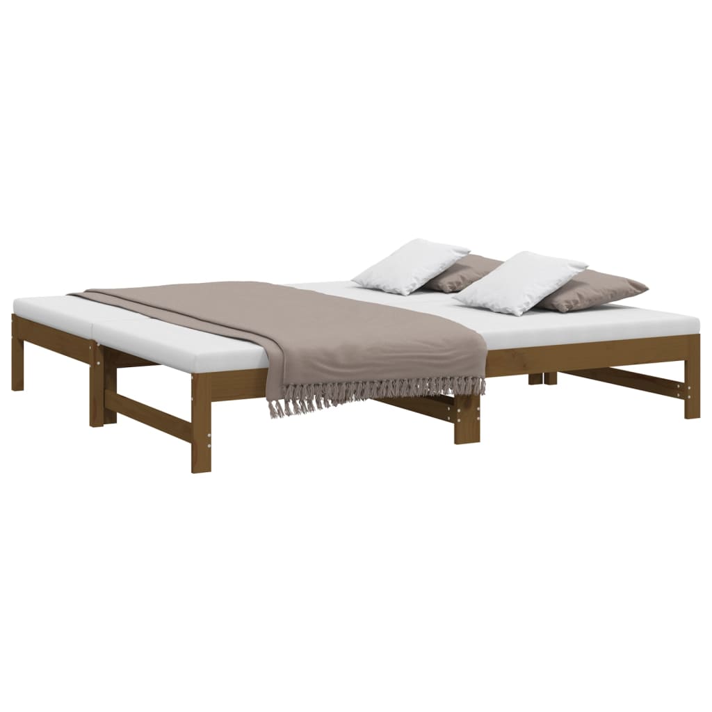 Dormeuse Estraibile Miele 2x(90x190) cm Legno Massello di Pino - homemem39