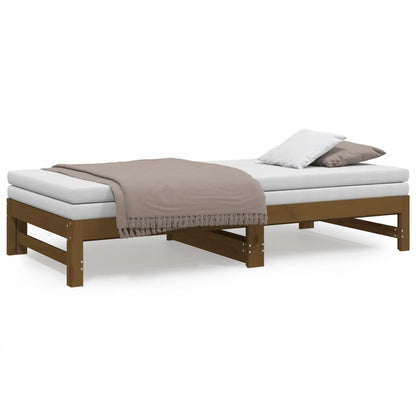 Dormeuse Estraibile Miele 2x(90x190) cm Legno Massello di Pino - homemem39