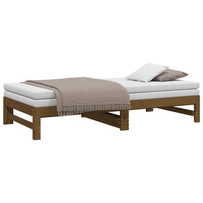 Dormeuse Estraibile Miele 2x(90x190) cm Legno Massello di Pino - homemem39