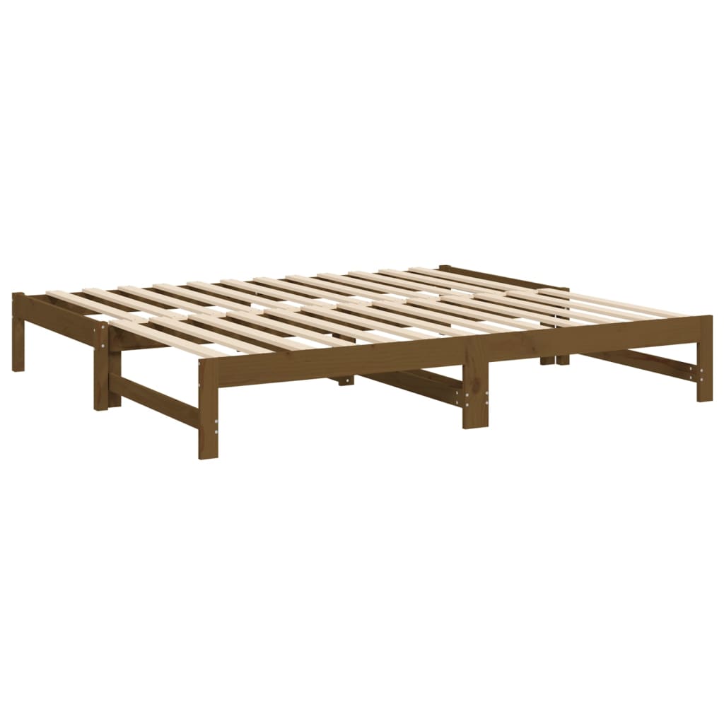 Dormeuse Estraibile Miele 2x(90x190) cm Legno Massello di Pino - homemem39