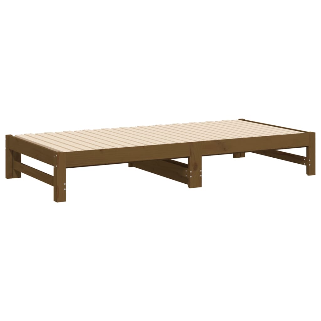 Dormeuse Estraibile Miele 2x(90x190) cm Legno Massello di Pino - homemem39