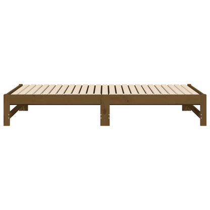 Dormeuse Estraibile Miele 2x(75x190) cm Legno Massello di Pino - homemem39