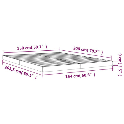 Giroletto Grigio 150x200 cm King in Legno Massello di Pino - homemem39