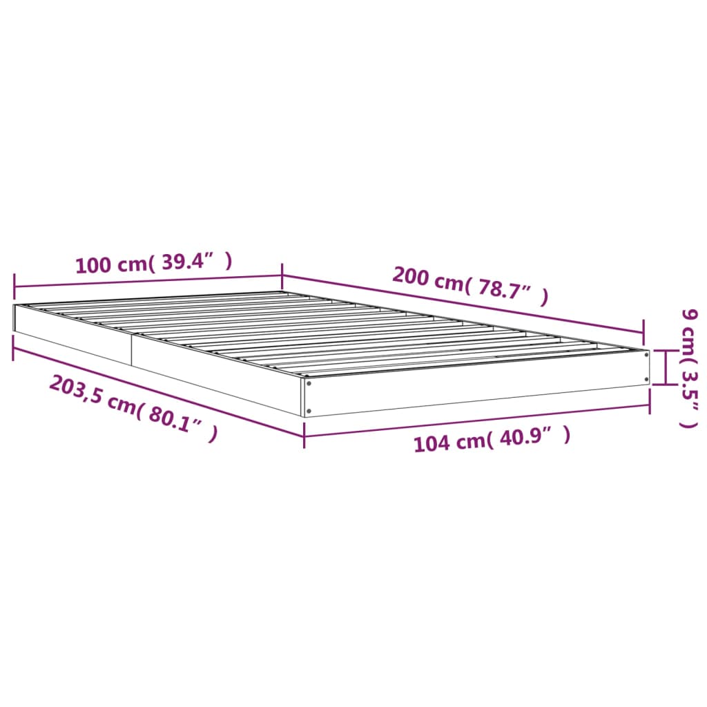 Giroletto Bianco 100x200 cm in Legno Massello di Pino - homemem39