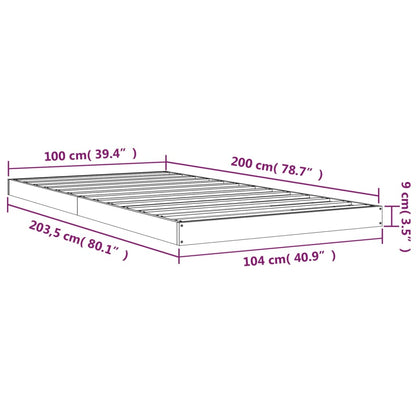 Giroletto Nero 100x200 cm in Legno Massello di Pino - homemem39